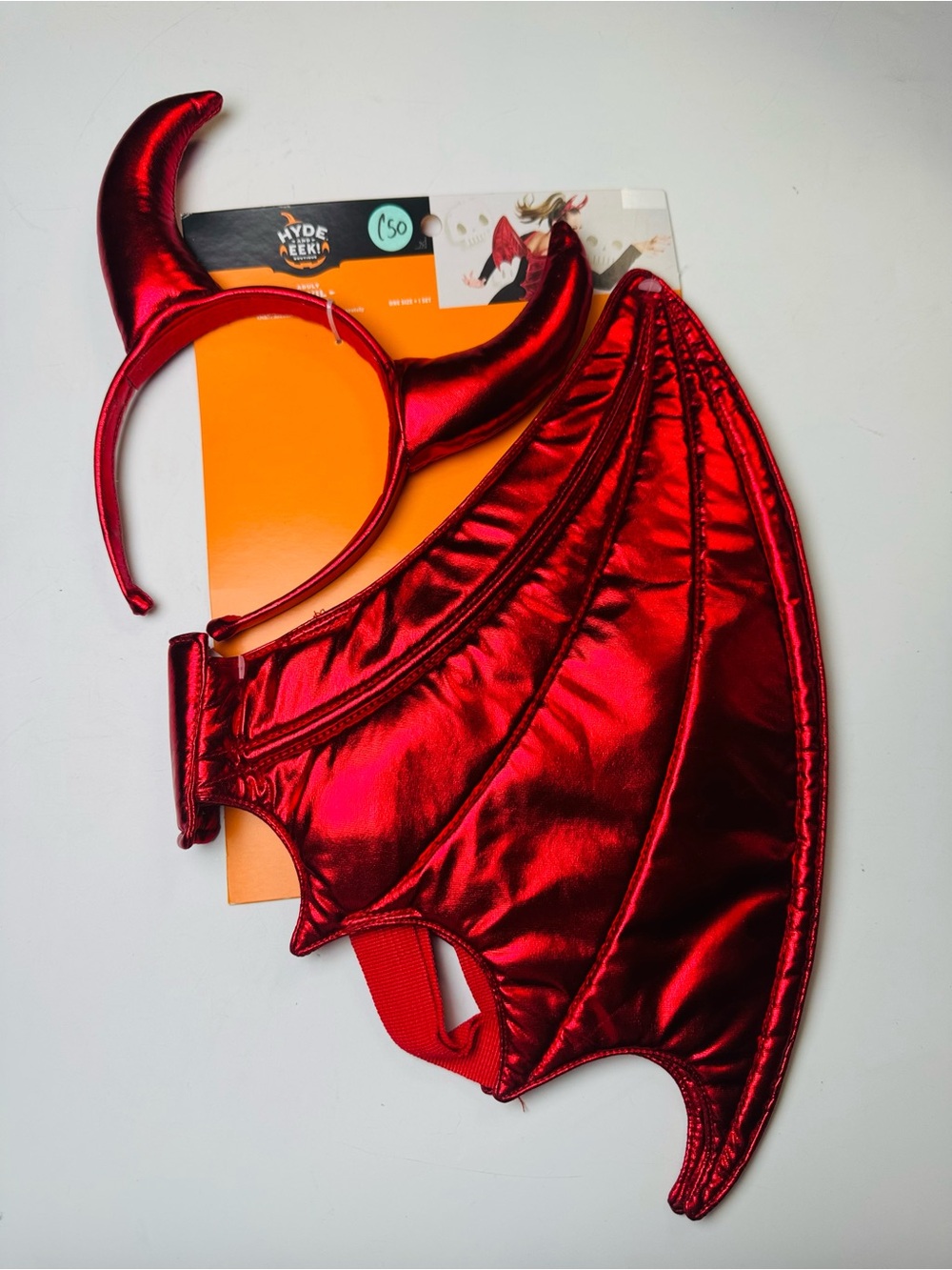 Hyde & EEK! Boutique Red Devil Costume Wings & Horns Headband Halloween Adult